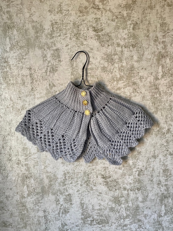 Hand Knit Grey Collar | Hand Knit Scarf | Knit Col