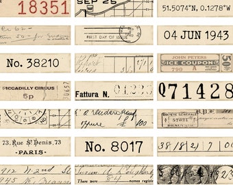 vintage number labels digital printable vintage ephemera etsy