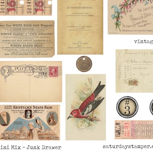 Mixed Ephemera, Digital Printable, Vintage Ephemera, Tickets, Vintage Receipts, Junk Journal Ephemera, Mini Ephemera, Vintage Papers