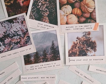 Vintage Autumn Photo Cards: Printable Journal Ephemera (Digital Download)