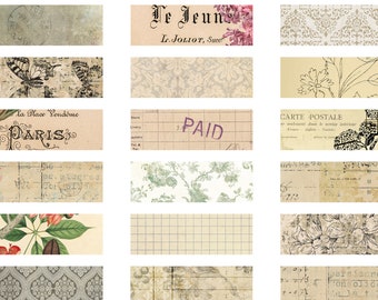 Vintage Paper Scraps Labels: Decorative Ephemera (Digital Printable)
