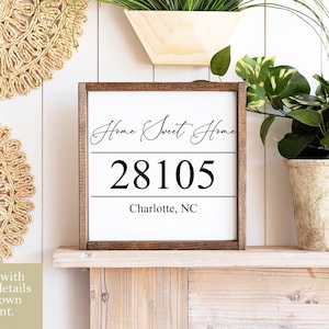 Home Sweet Home Zip Code svg, Farmhouse Sign svg, Stencil File, Cutting Machine File, svg and png, Design Cutting File. DIY Personalized svg