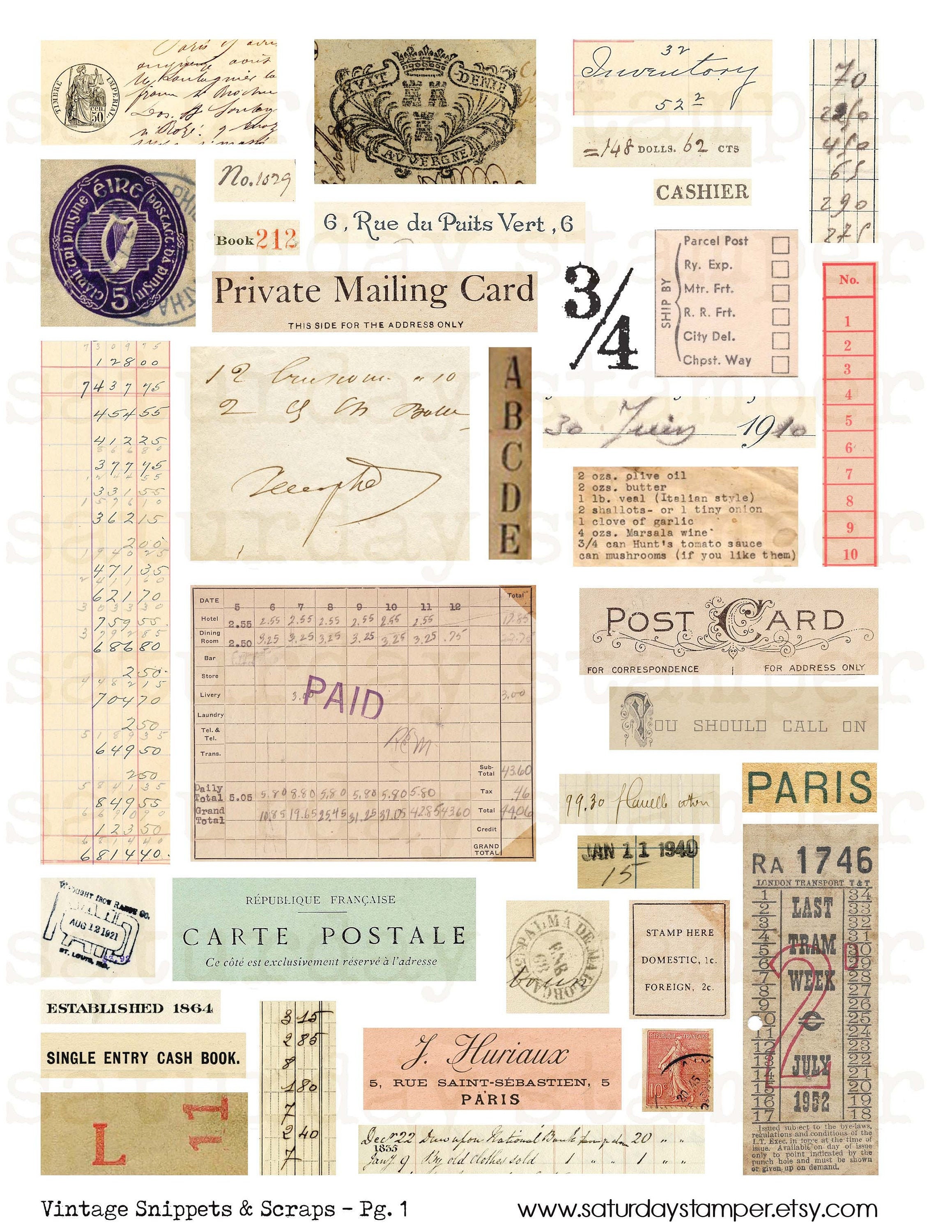 Vintage Advertising, Printed and Mailed To You, Junk Journal Ephemera, –  The Scrapologist™