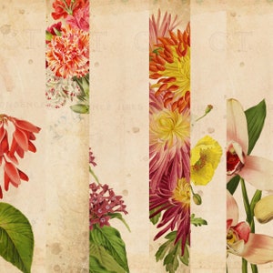 Vintage Floral Papers, Ephemera Papers, Digital Download, Printable Papers, Junk Journal Papers, Digital Papers, Grungy Floral Papers