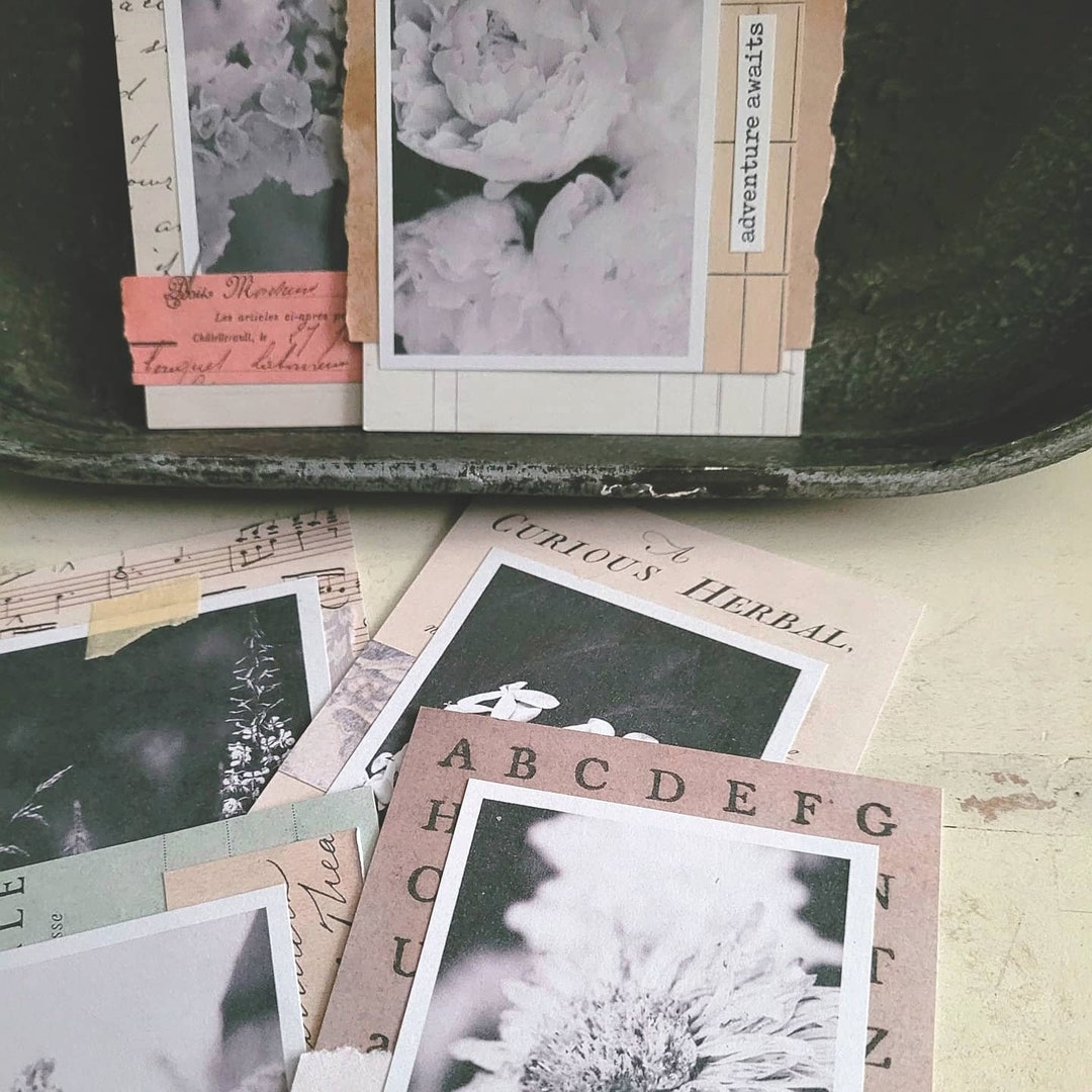 Vintage Floral Ephemera Paper Clusters: Junk Journal Embellishments ...