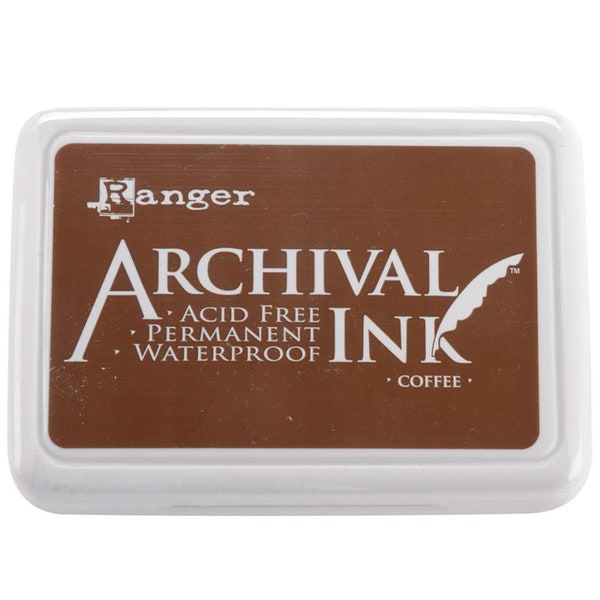 Ranger Archival Ink Pad Coffee, Stamping, Paper Crafts, Card Making, Water Resistant Ink, Permanent,