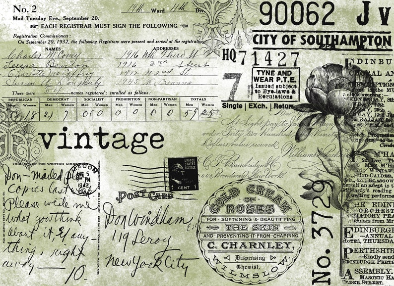 Vintage Collage Papers Vintage Paper Printable Vintage Etsy 日本