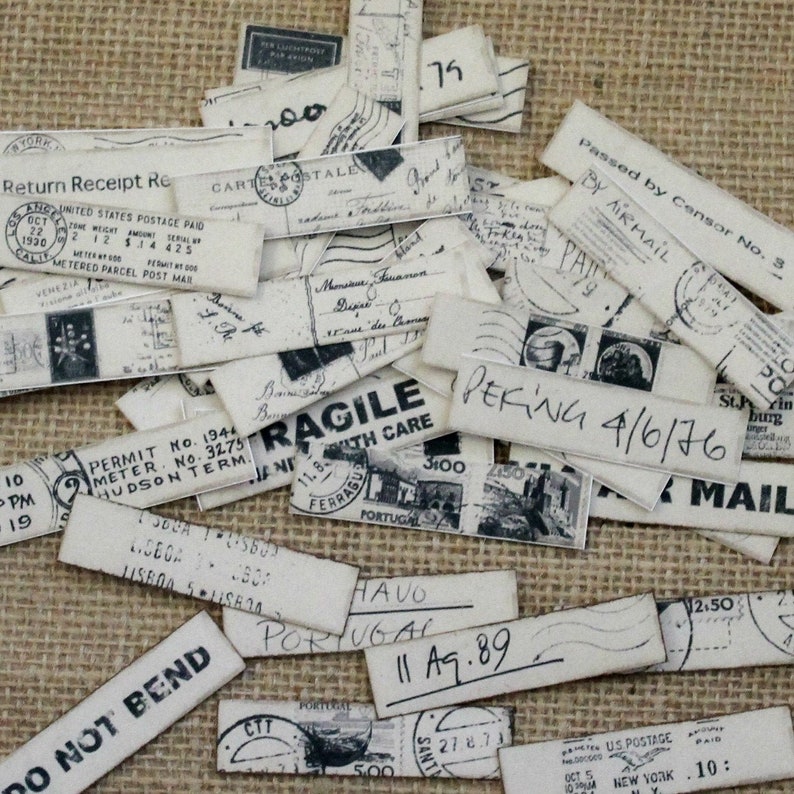 Vintage Mail Labels Digital Printable Vintage Ephemera Etsy
