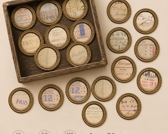 Vintage Printable Ephemera Frames, Round Paper Treasures for Junk Journals, Layering Embellishments, Ephemera Circles, Junk Journal