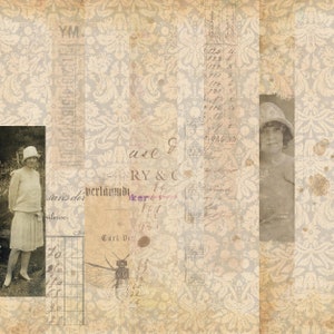 フラグメントダマスク紙、ヴィンテージエフェメラ紙、インスタントダウンロード、デジタル印刷可能、ジャンクジャーナルページ、印刷可能な紙、