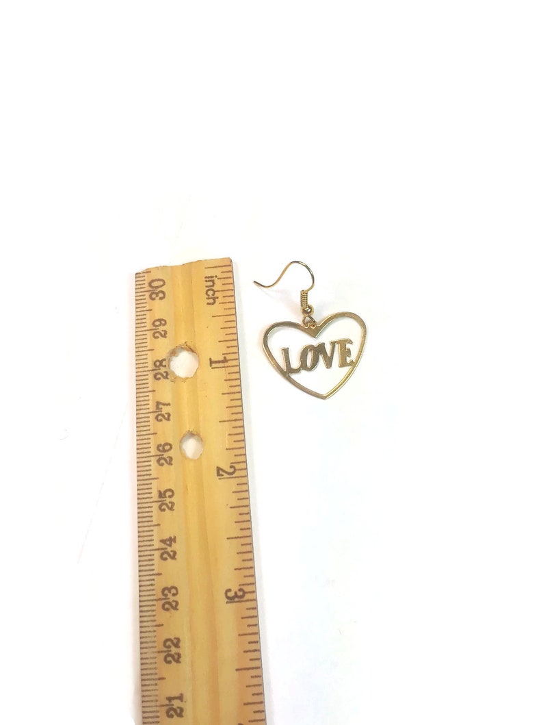 Heart love earrings cooper and brass earrings gold tone earrings plain or wbead cat eye simulated