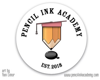 Pencil Ink Academy |  Vinyl Laptop Sticker | Education | Hydroflask | Homeschool