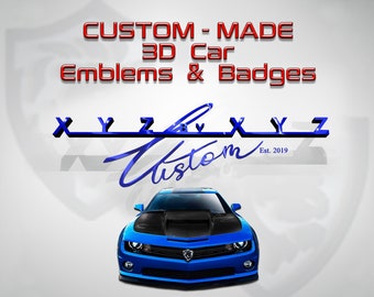 CUSTOM Auto EMBLEM - Customized Badge for Car Truck suv Van Company Vehicle Show Car Design Your Own ! Multi color FREE Shipping 3D Sticker