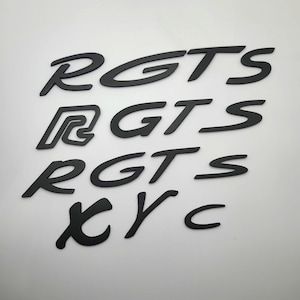 Car Letters with Backing PORSCHE-style , smooth 3D Emblem in Matte Black , Replacement New por sche porsch