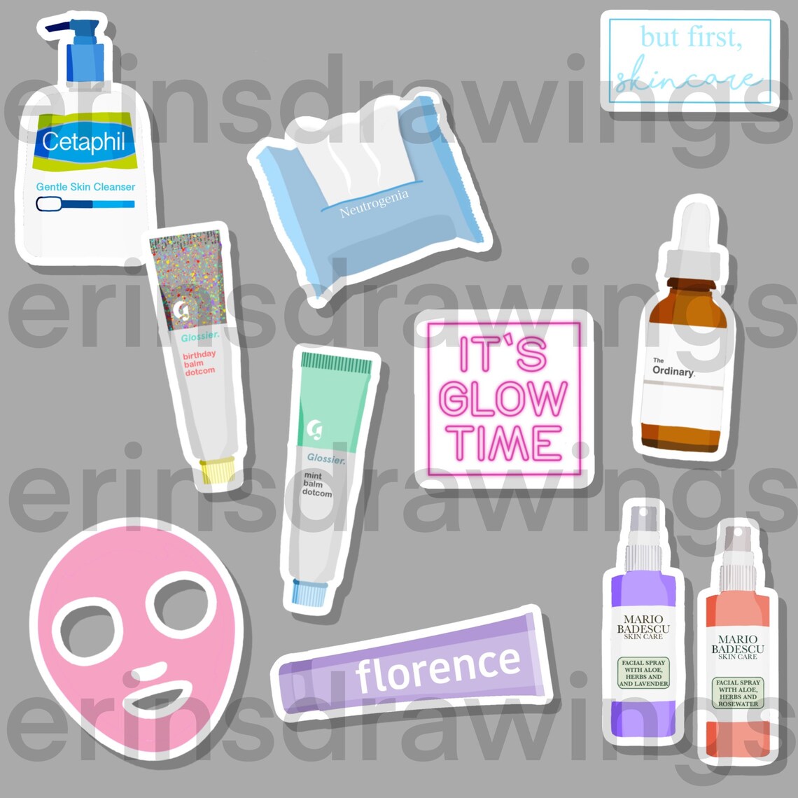 Skin Care Sticker Pack Etsy
