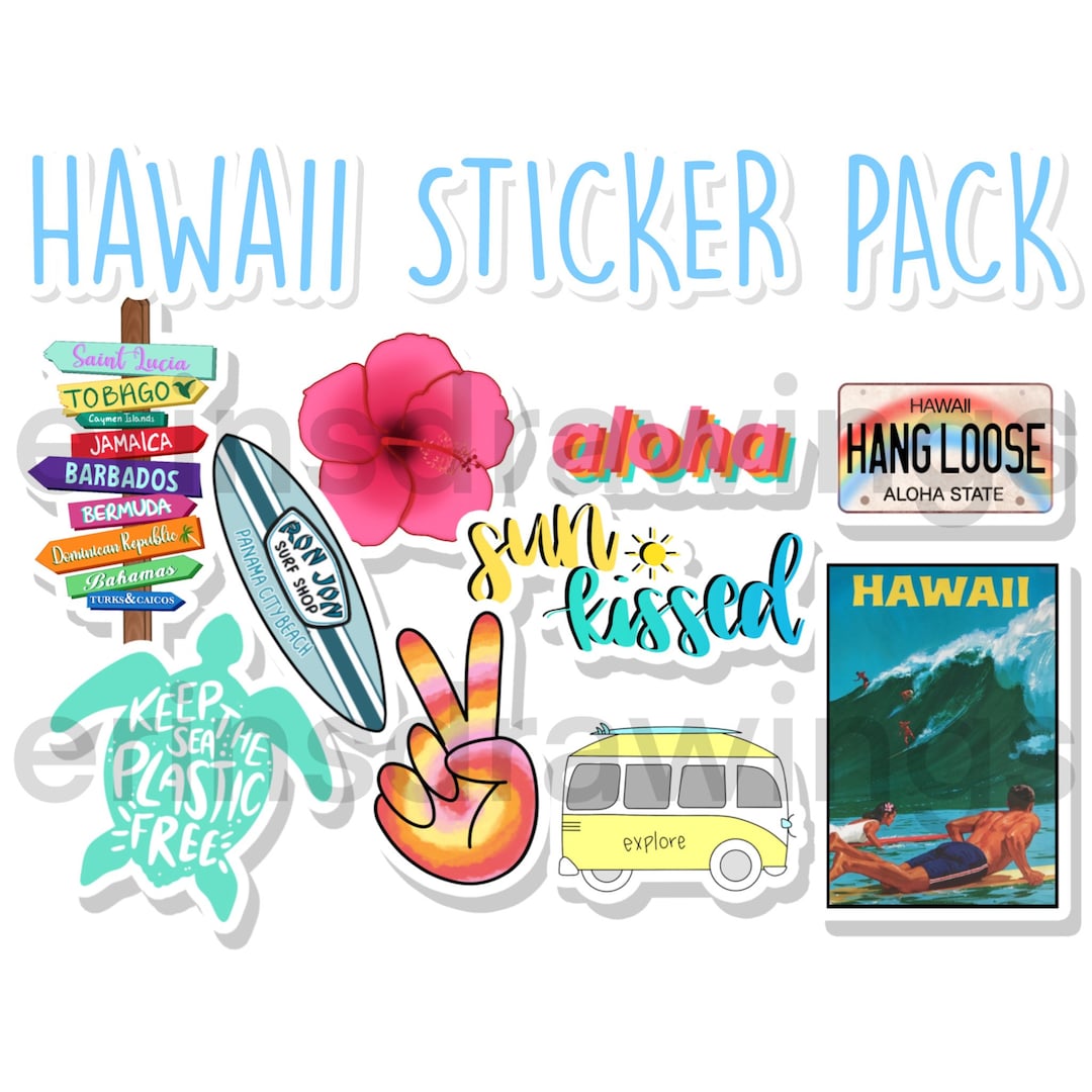 Hawaii Sticker Pack - Etsy