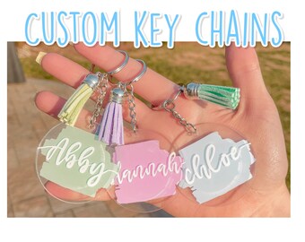 Custom Acrylic Keychain | personalized keyring | tassel keychain