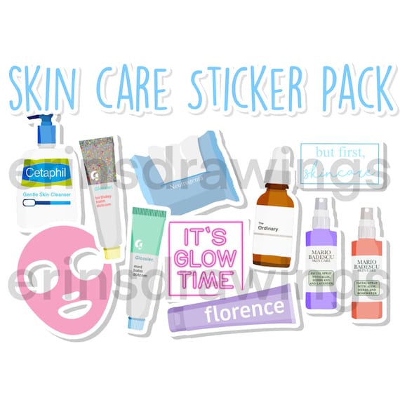 Skin Care Sticker Pack Etsy