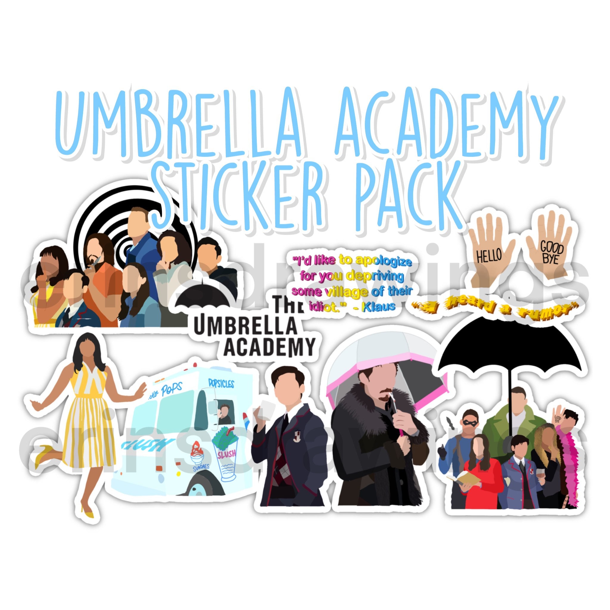 Umbrella Academy Logo Sticker for Sale by dewdrop-designs