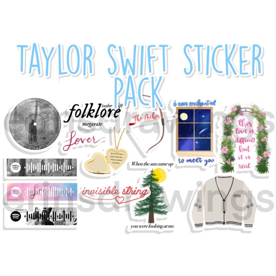 Taylor Swift Folklore Sticker Packwaterproofquote Stickerstaylor