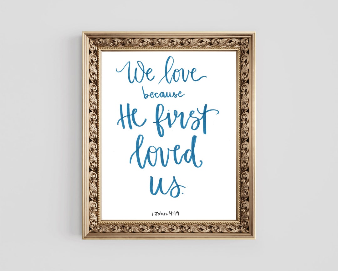 Gods Love Bible Verse Art, DIGITAL DOWNLOAD Printable Brush Lettering ...