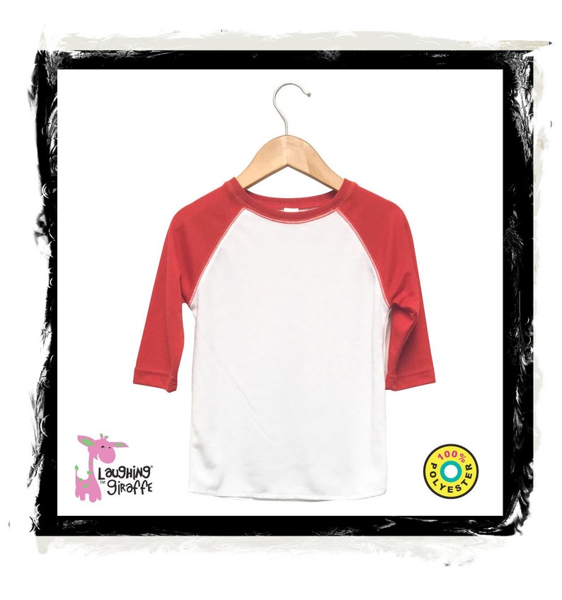 Baby Raglan TShirt White/Red 3/4 Sleeve infant tee toddler Etsy