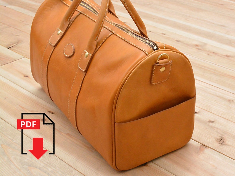 Big duffle bag Pattern Pdf Download Leather DIY Etsy