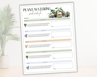 Plant Care Journal: Printable Tracker for Watering, Observation & Maintenance of Indoor Houseplants