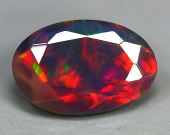 1.01 Cts_eye-catching Muti-color Pattern 100%  Natural Welo Black Opal Gemstone