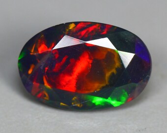 1.08 Cts_extreme Fire_100 % Natural Multi-color 3d Flash Welo Solid Black Opal