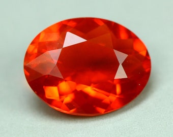 0.75 Cts_loose Stone_100 % Natural Untreated Mexican Reddish Orange  Fire Opal