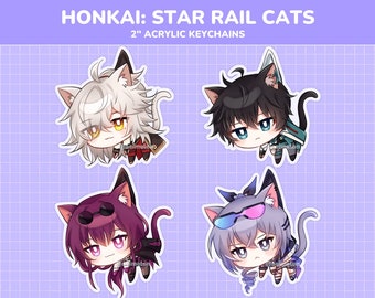 Honkai Star Rail Cats || 2" Acrylic Charms: Jing Yuan, Dan Heng, Kafka, Silver Wolf