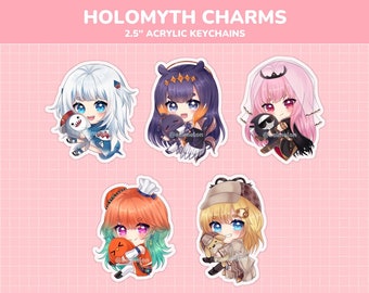 Holomyth || 2.5" Acrylic Charms: Gura, Ina, Calliope, Kiara, Amelia