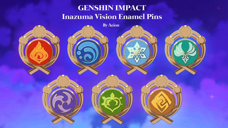 PREORDER Genshin Impact Inazuma Vision Trinket 15 | Etsy