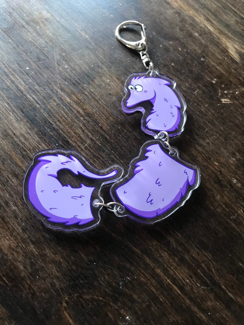 Worm on a String Charm Keychain Etsy