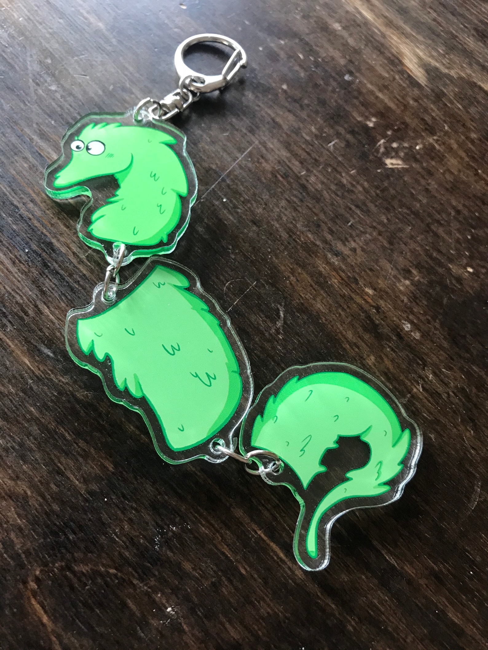 Worm on a String Charm Keychain Etsy