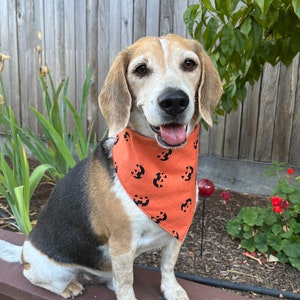 Jack-O-Lantern Dog Bandana, Halloween pumpkin dog bandana, Halloween Gift, fall dog bandana, boy girl dog bandana, cute dog bandana, dog mom