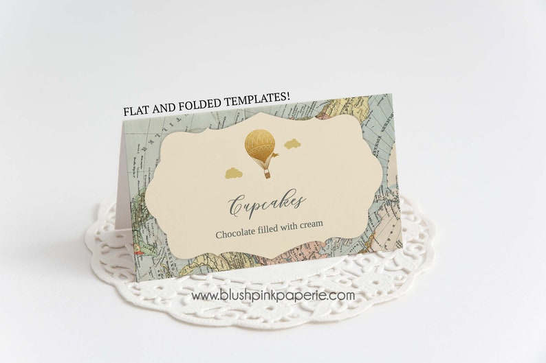 Adventure baby Shower Adventure Awaits Shower Travel Theme Buffet Card Template Food tent Card Template BSMB Party Food Label Card