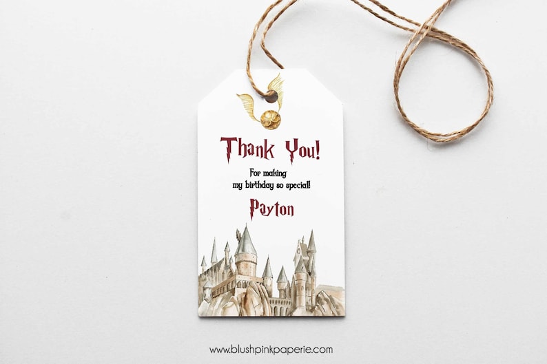 Harry Potter Favor Tag Harry Potter Inspired Birthday Wizard Etsy