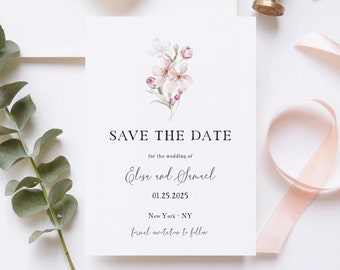 Save the Date Card Template, Printable Save the Dates, Editable Save the Date Templates, Wedding Shower, Editable Invitation CB01