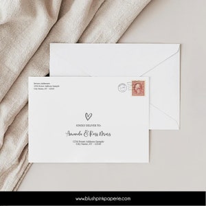 Modelo de envelope minimalista | Modelo de envelope editável de caligrafia | Envelope imprimível | O modelo mínimo do envelope cabe cartões 5x7 | BBCL