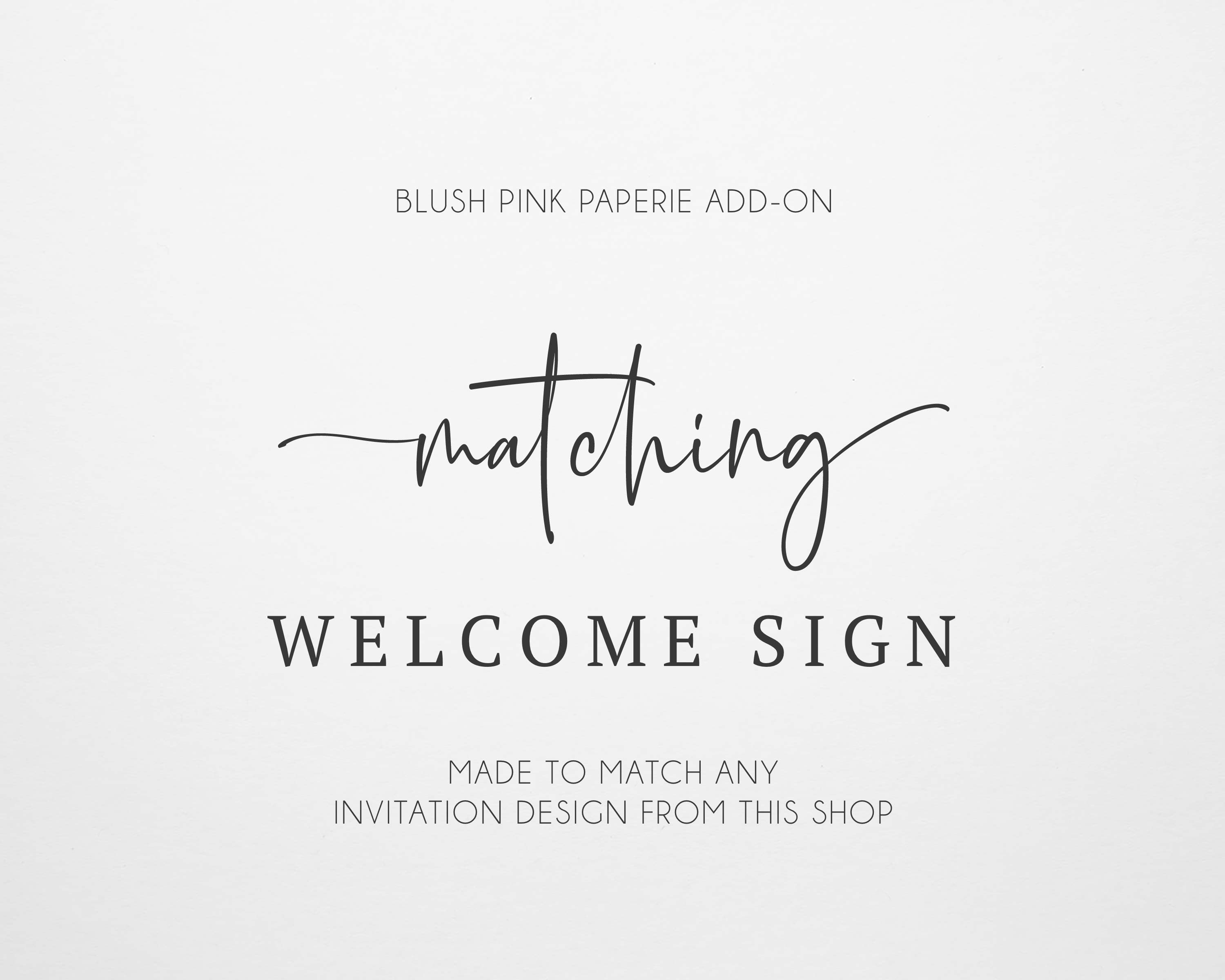 Matching Welcome Sign | Printable | Made to Match Your Invitation ...