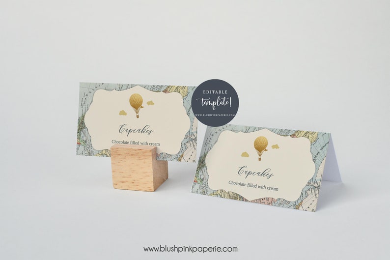 Adventure baby Shower Adventure Awaits Shower Travel Theme Buffet Card Template Food tent Card Template BSMB Party Food Label Card