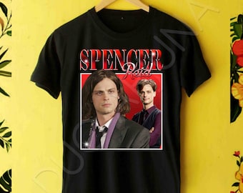 Vintage Spencer Reid. Criminal Minds TV Series. Hołd koszulka, koszula, spencer reid koszula, vintage koszulka, Criminal Minds koszula retro