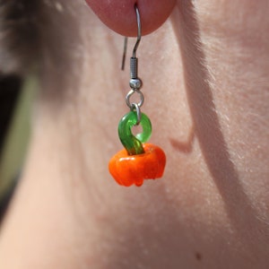 Glass Pumpkin earrings