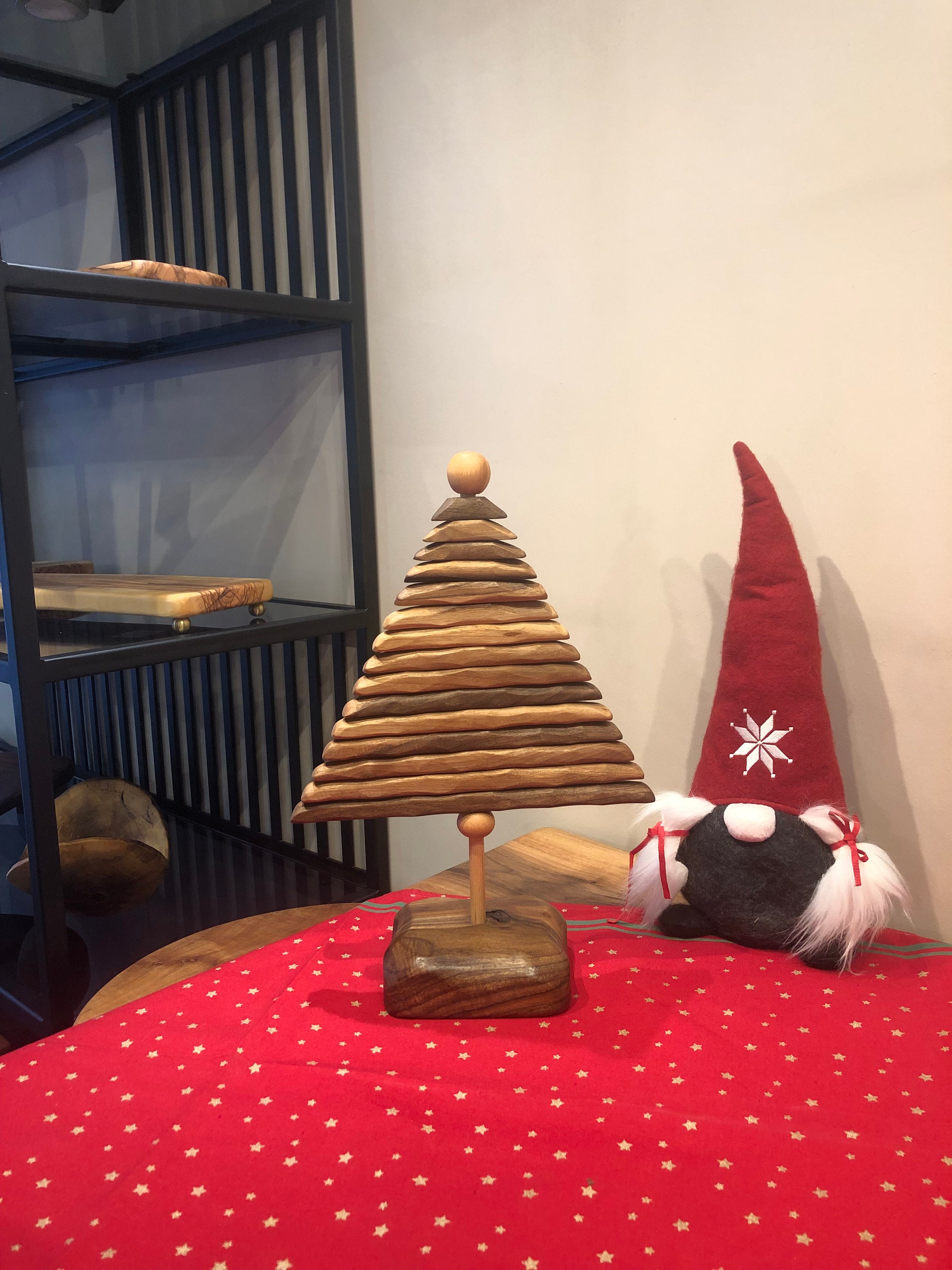 Small Wooden Tabletop Christmas Tree, Modern Handmade,pet Friendly Tree