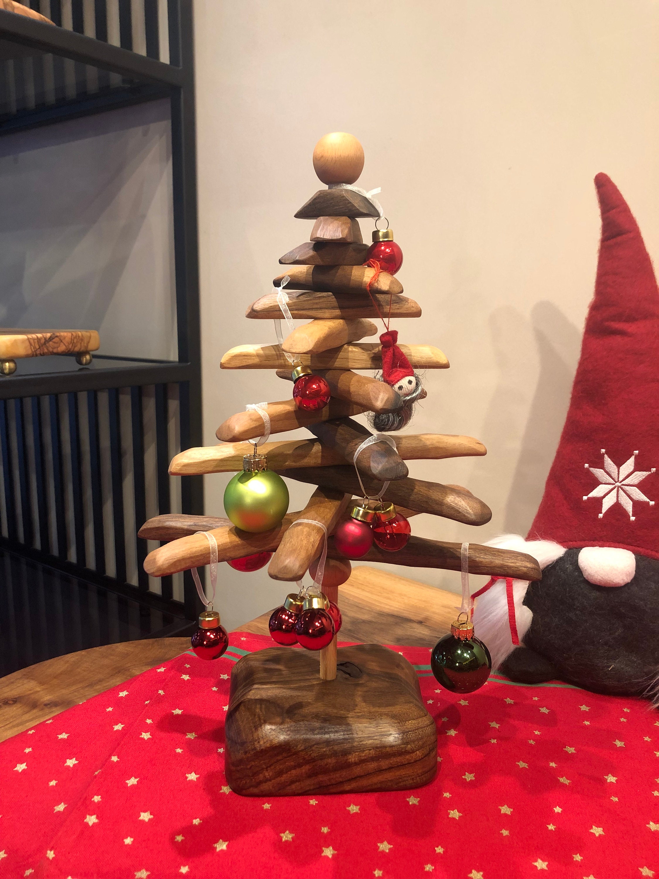 Small Wooden Tabletop Christmas Tree, Modern Handmade,pet Friendly Tree