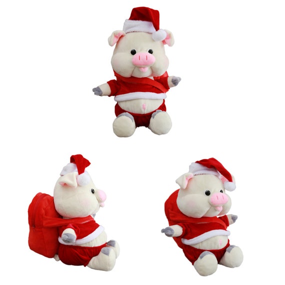 Soft Toy Pig Plush Pig Soft Toy For Kids Santa Pig Pig Plush Etsy - santa plush roblox