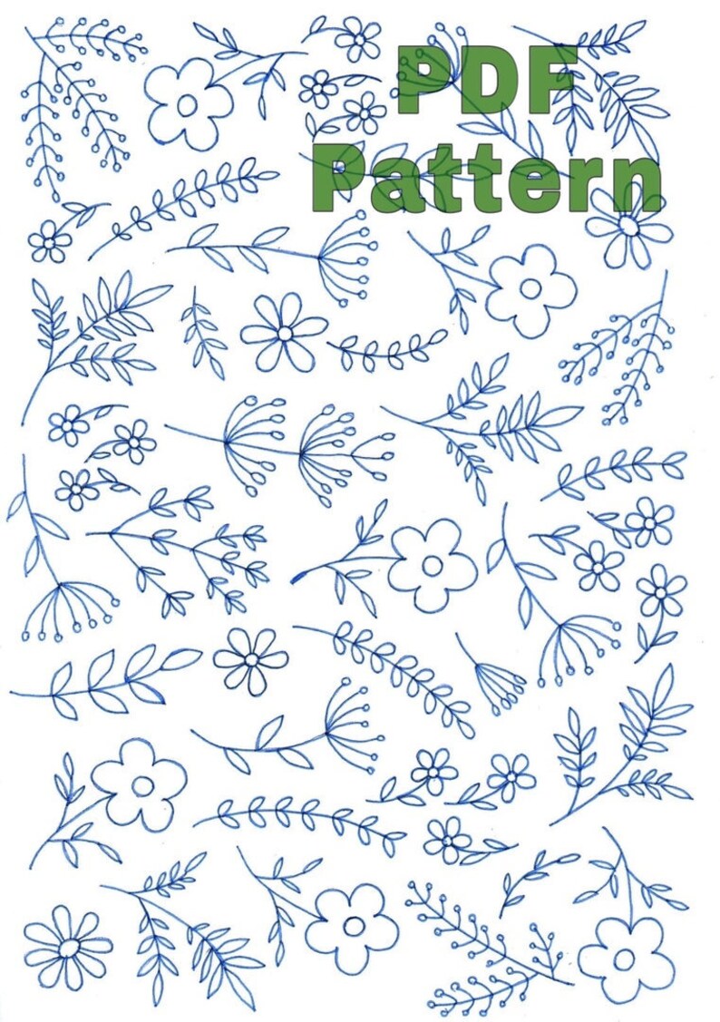 Botanical illustrations for embroidery in pdf format pdf Etsy