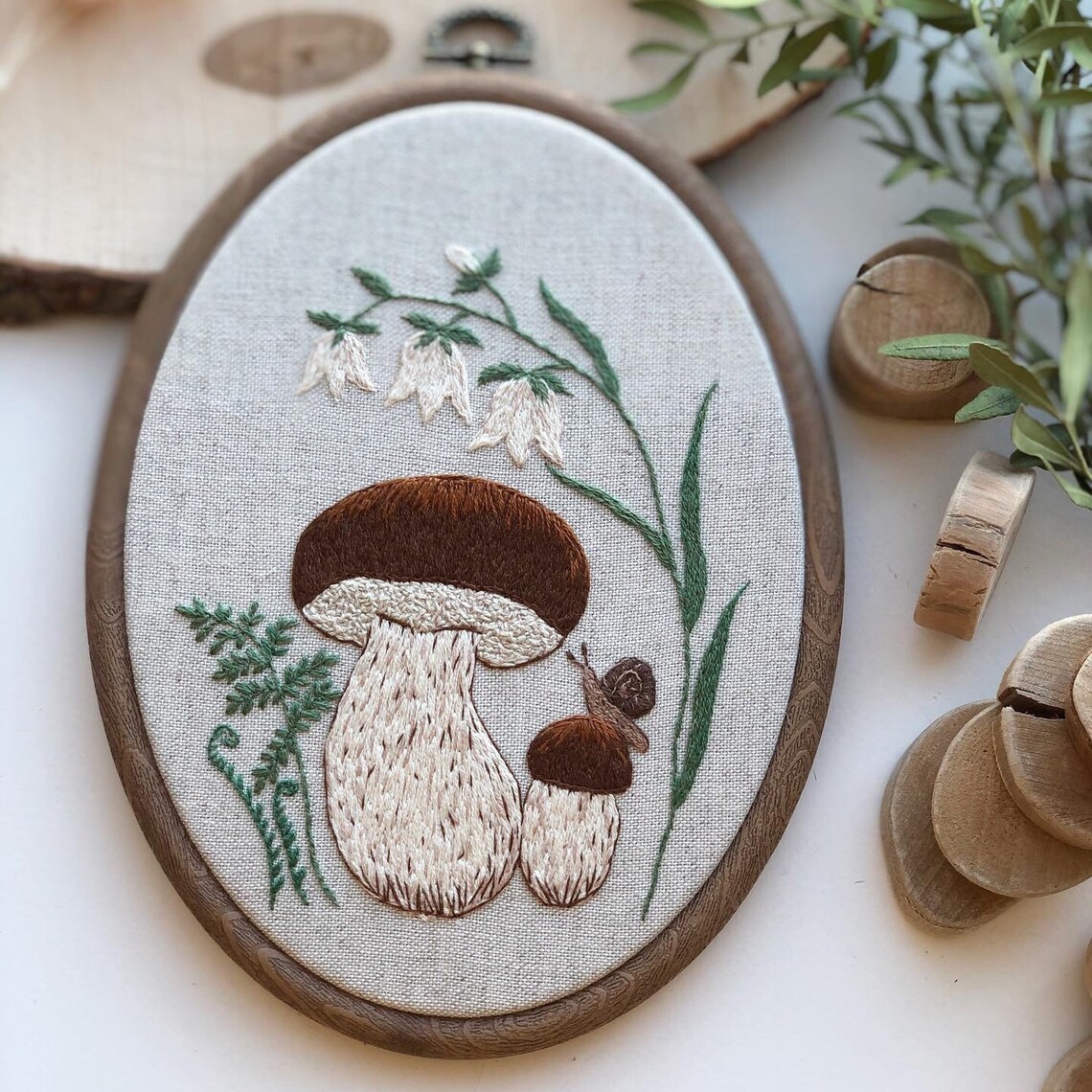 4 pattern of embroidery with mushrooms floral pattern PDF Etsy